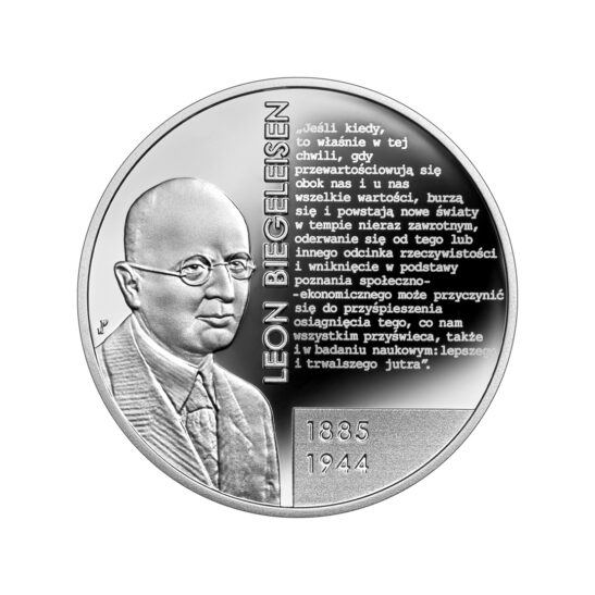 Package of 5 pieces of silver coin The great Polish economists – Leon Biegeleisen with face of value 10 zł