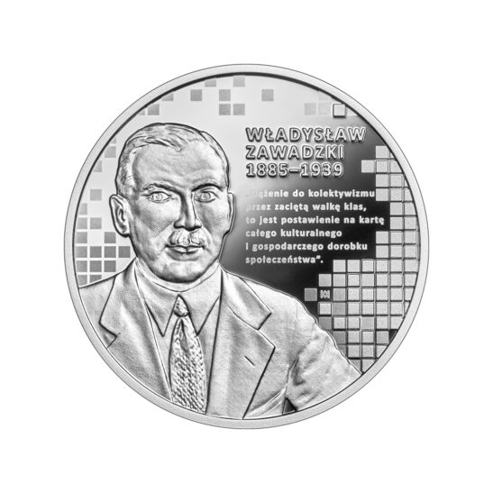 Package of 5 pieces of silver coin The great Polish economists – Władysław Zawadzki with face of value 10 zł